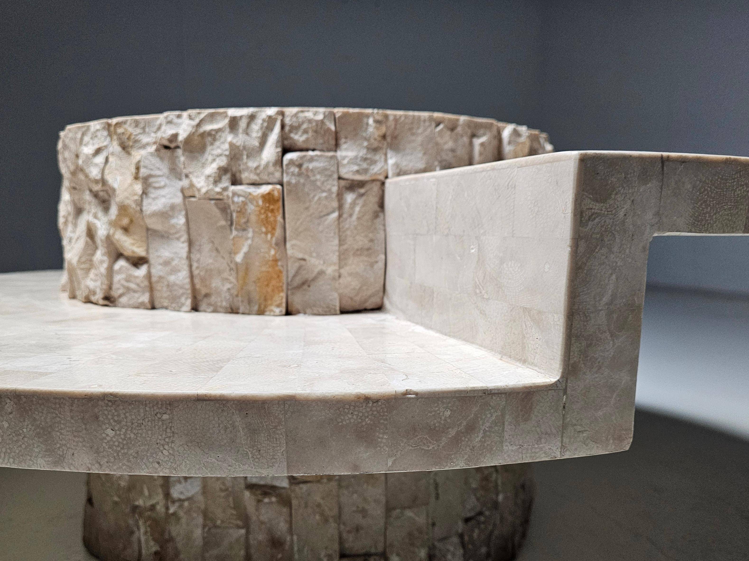 Mactan stone coffee table by Magnussen Ponte, 1980s