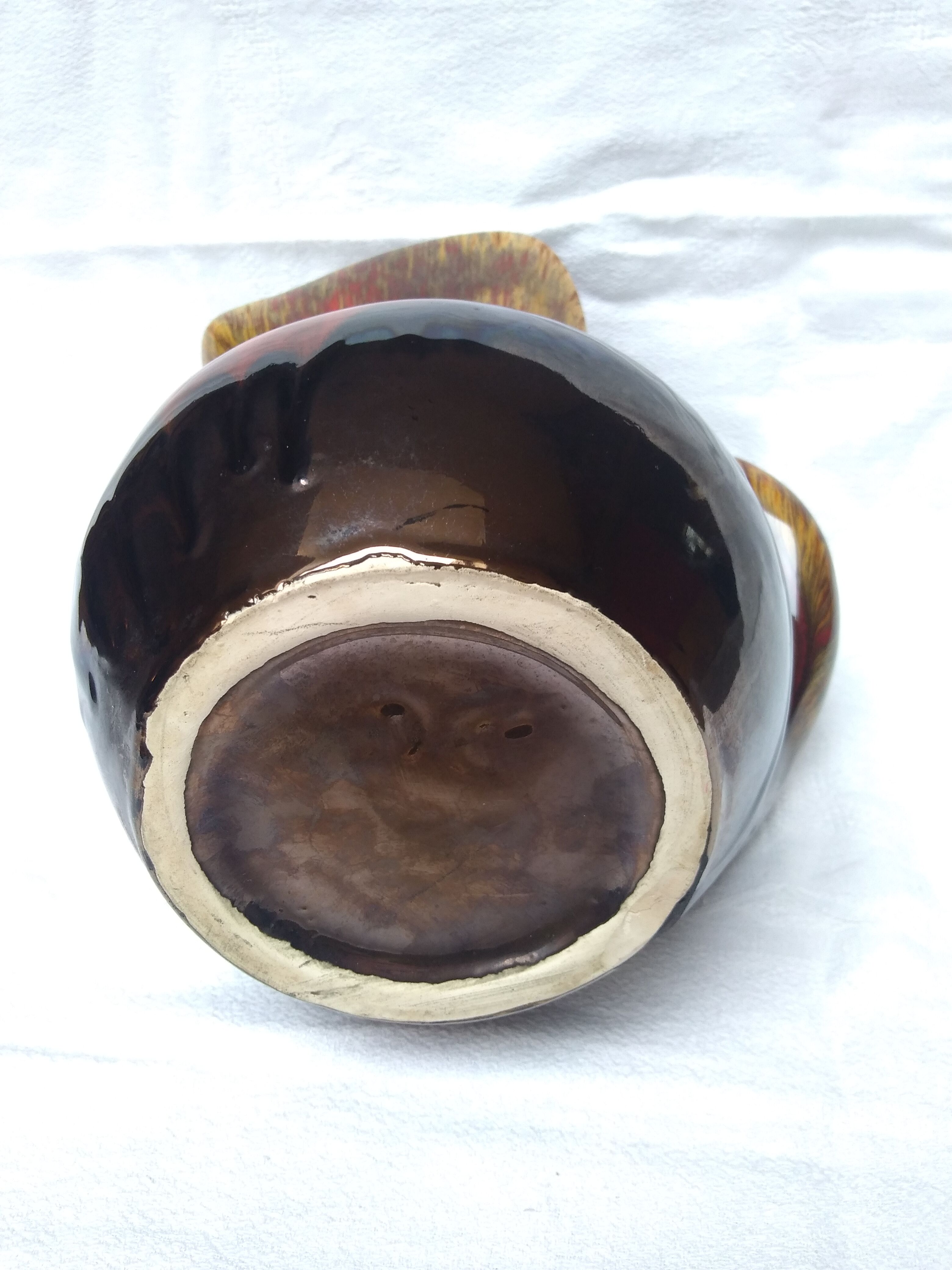 Vallauris free-form ceramic art vase stamped DC