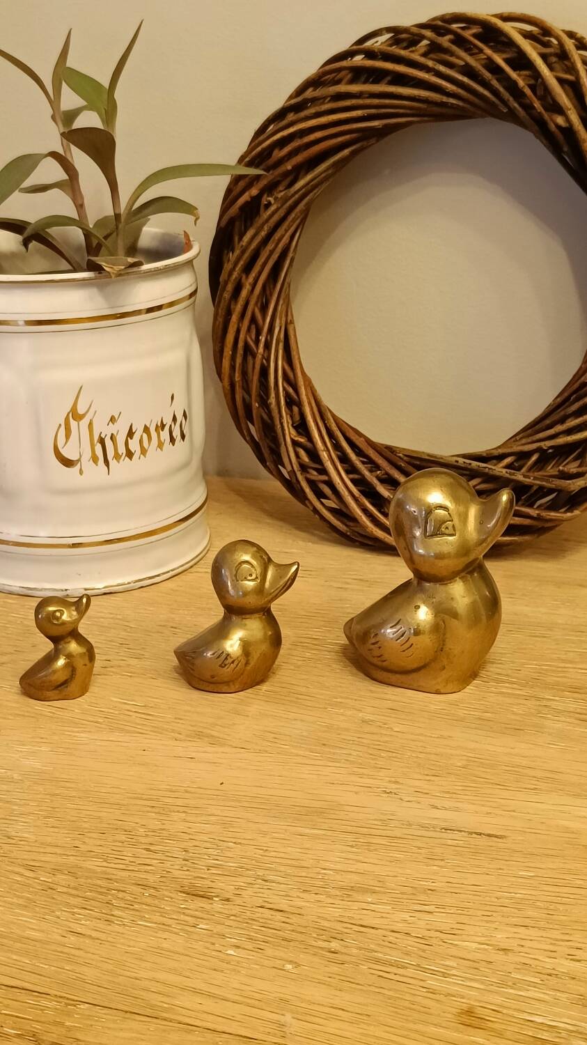 Vintage Solid Brass Ducks
