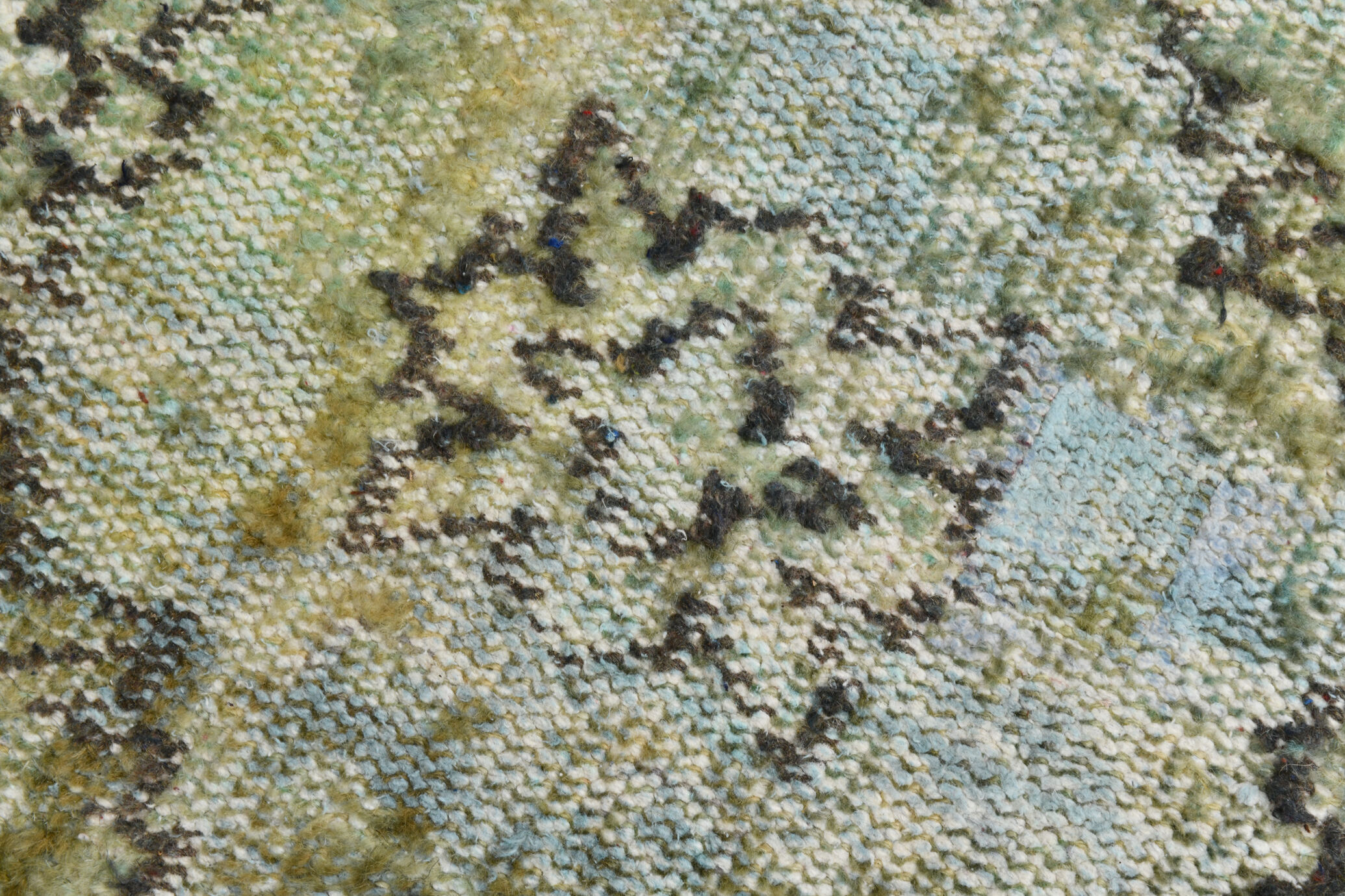 3x10 green tones turkish runner rug, 91x299cm