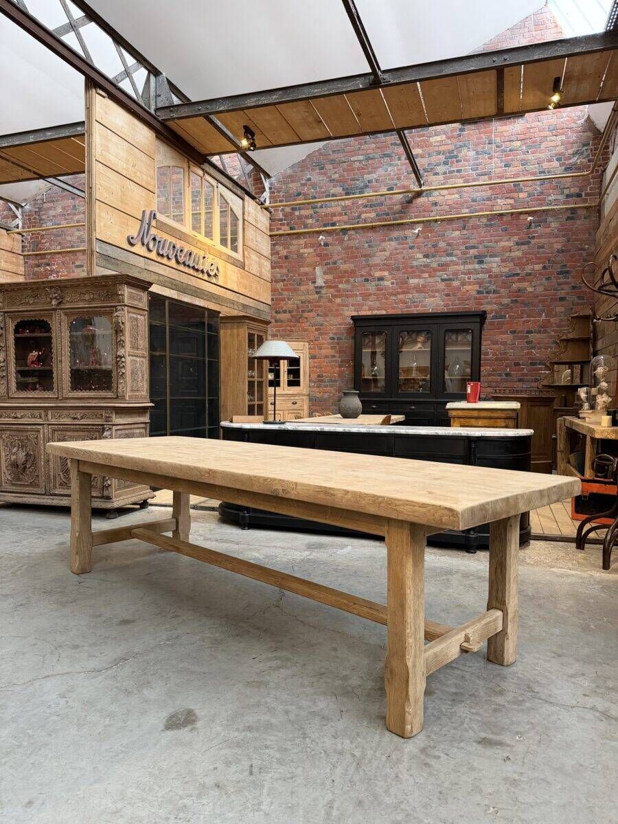 Large farmhouse table in solid oak