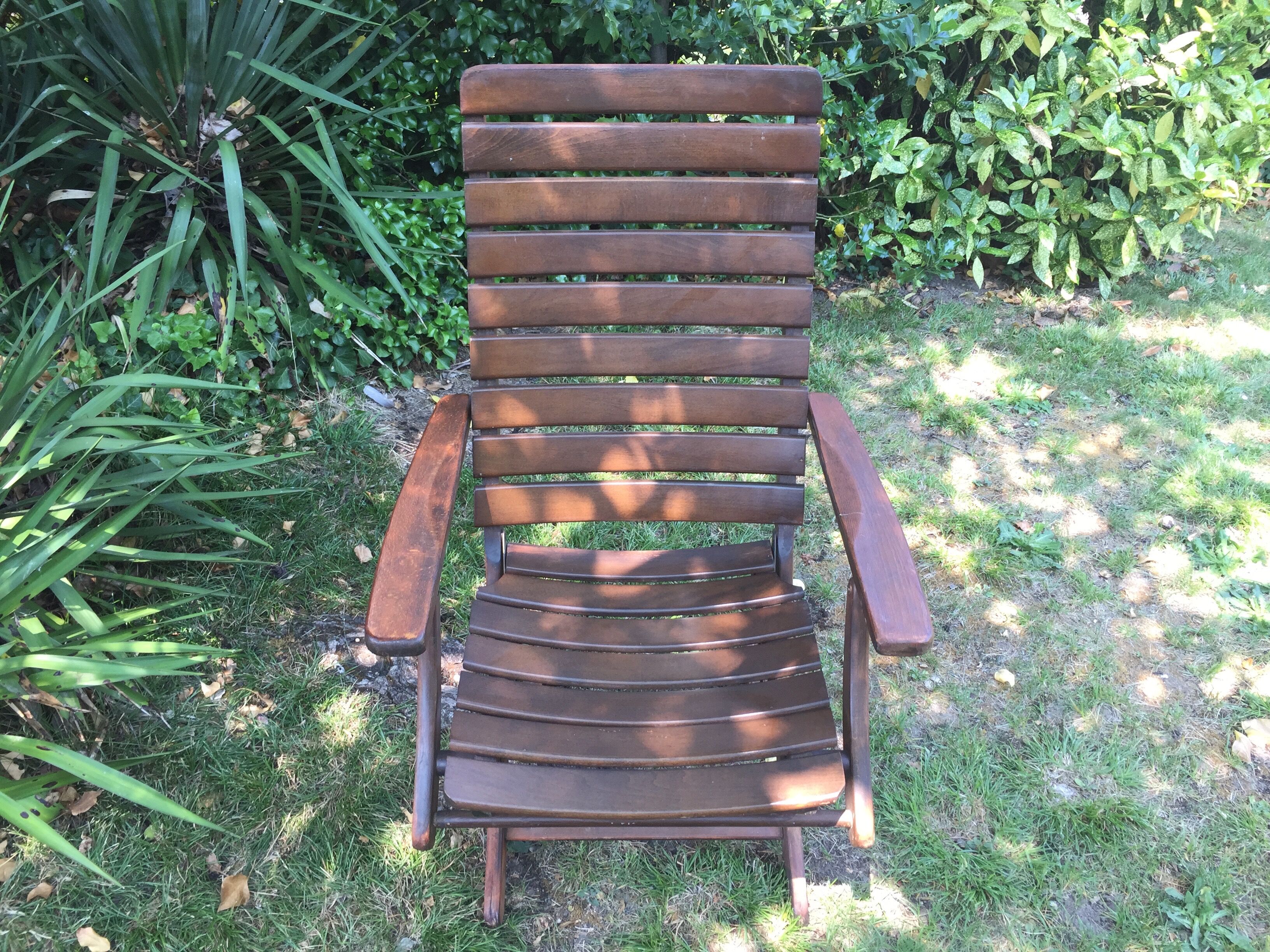 Vintage wooden herlag folding armchair