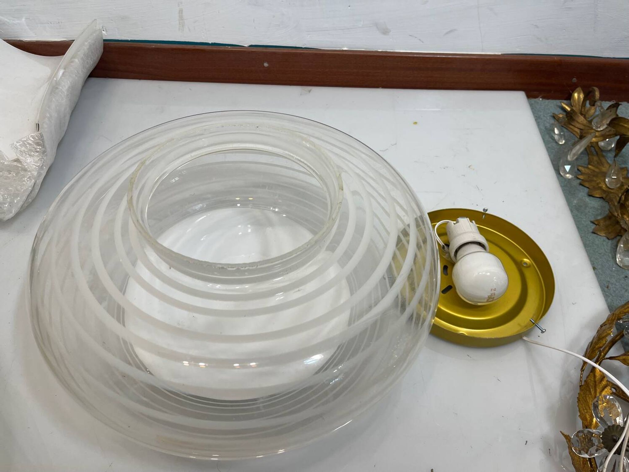 Lot de 2 plafonniers en verre de Murano