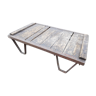 Table basse industrielle fer bois brut