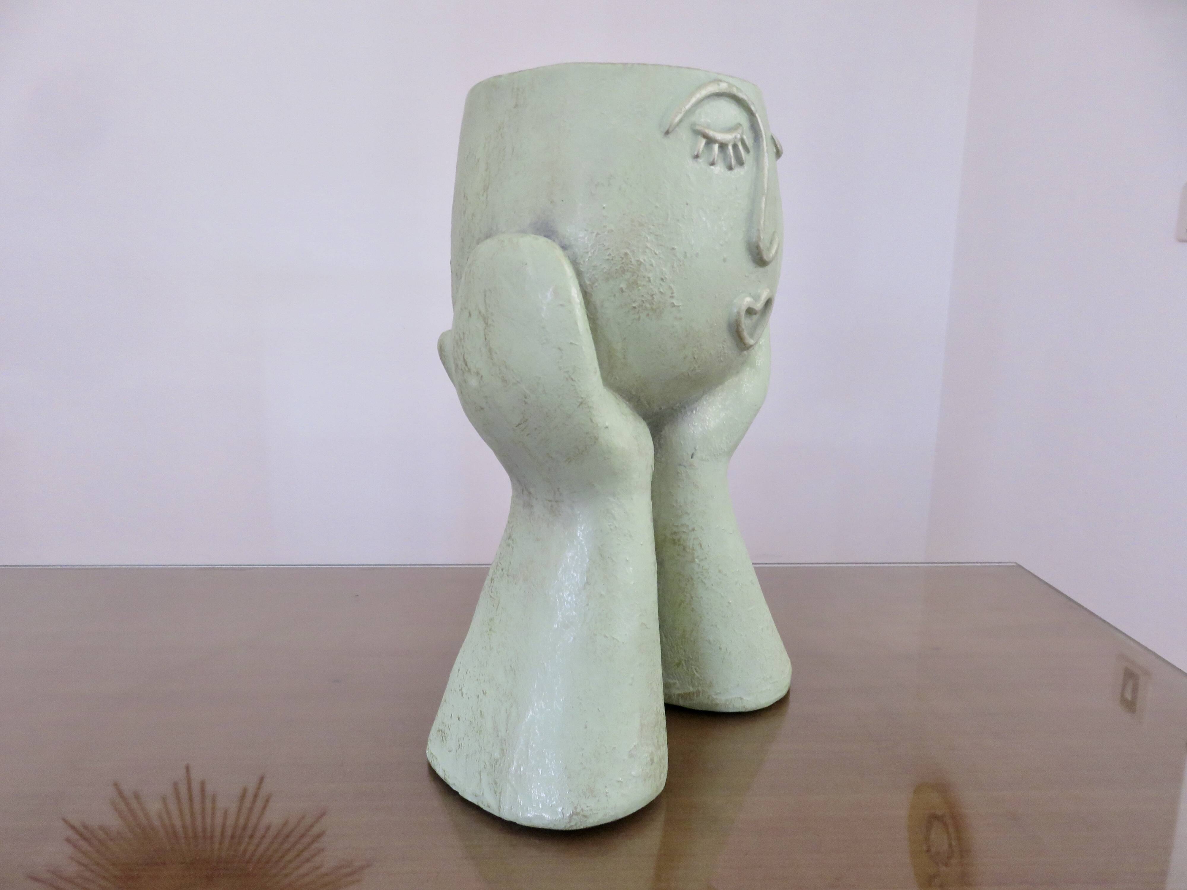 Large anthropomorphic vase made of thick fibreglass, 1980s-1990s.