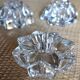 A set of 3 vintage star flower glass candle holders.