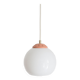 Vintage pendant lamp from milkglass lampshade with pink detail