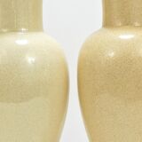 Pair of Tommaso Barbi Riviera palm tree table lamps from the 1970s with matching cushions.