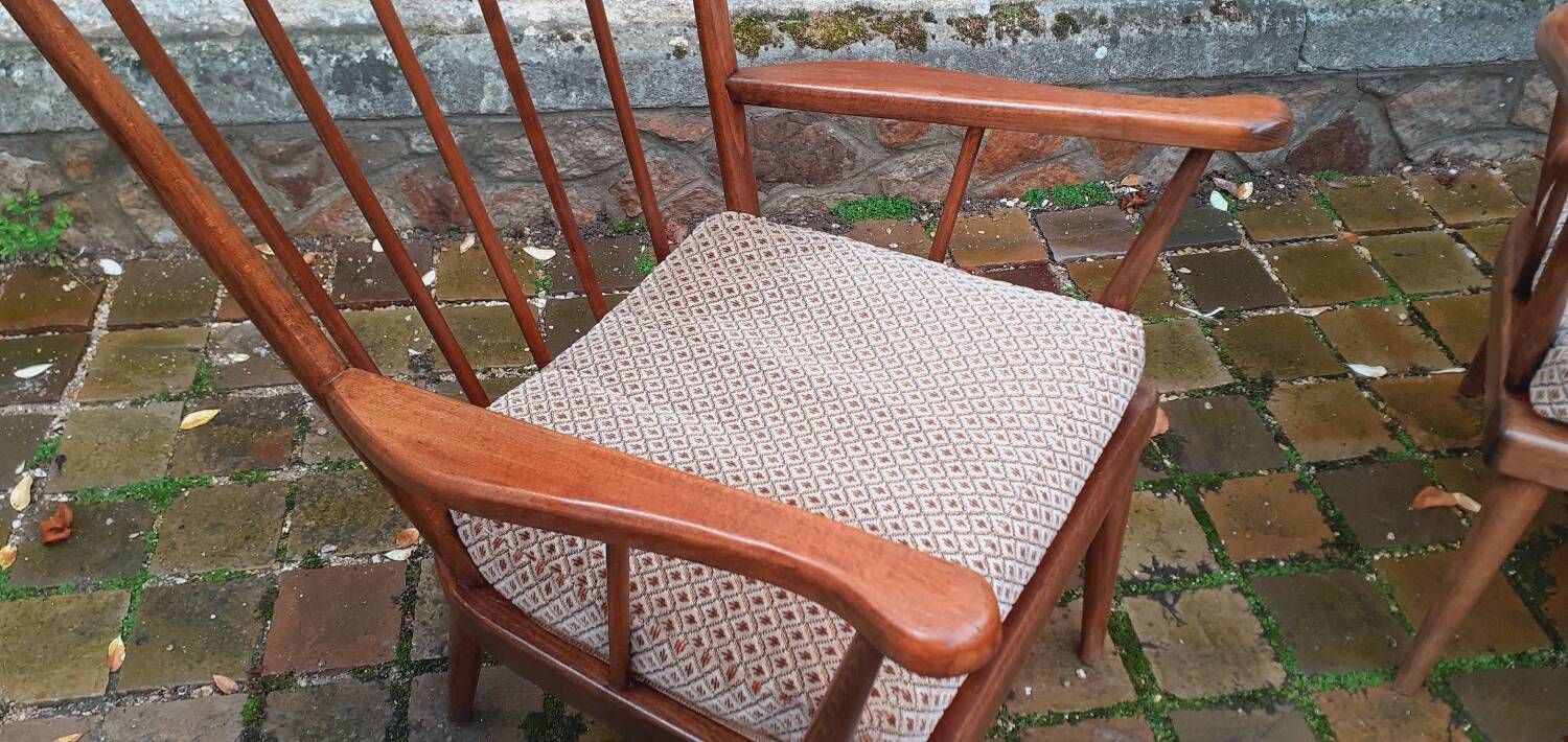 Pair of vintage fan armchairs from the 60s, Baumann edition.