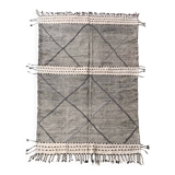 Moroccan Berber kilim Zanafi black and white 3.10x1.80m