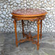 Antique round table plateau pink marble fully carved 1900s