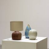 Glazed terracotta table lamp, circa 1965