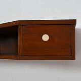 Table de chevet murale scandinave en acajou avec boutons en bakélite