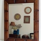 Mid-Century Spanish Oak Wall Mirror– Castilian Style, 1950s