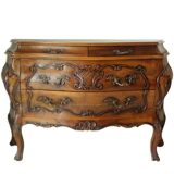 Commode tombeau en noyer style Louis XV, XXème