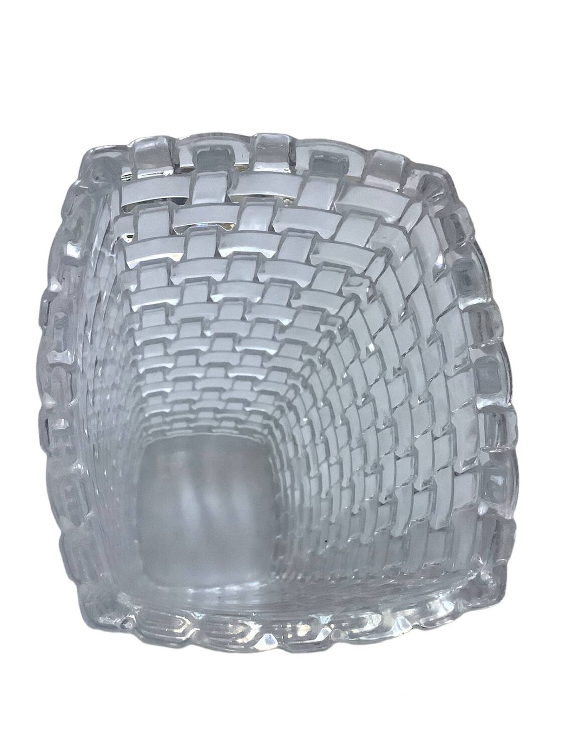 Grand vase maille osier en cristal