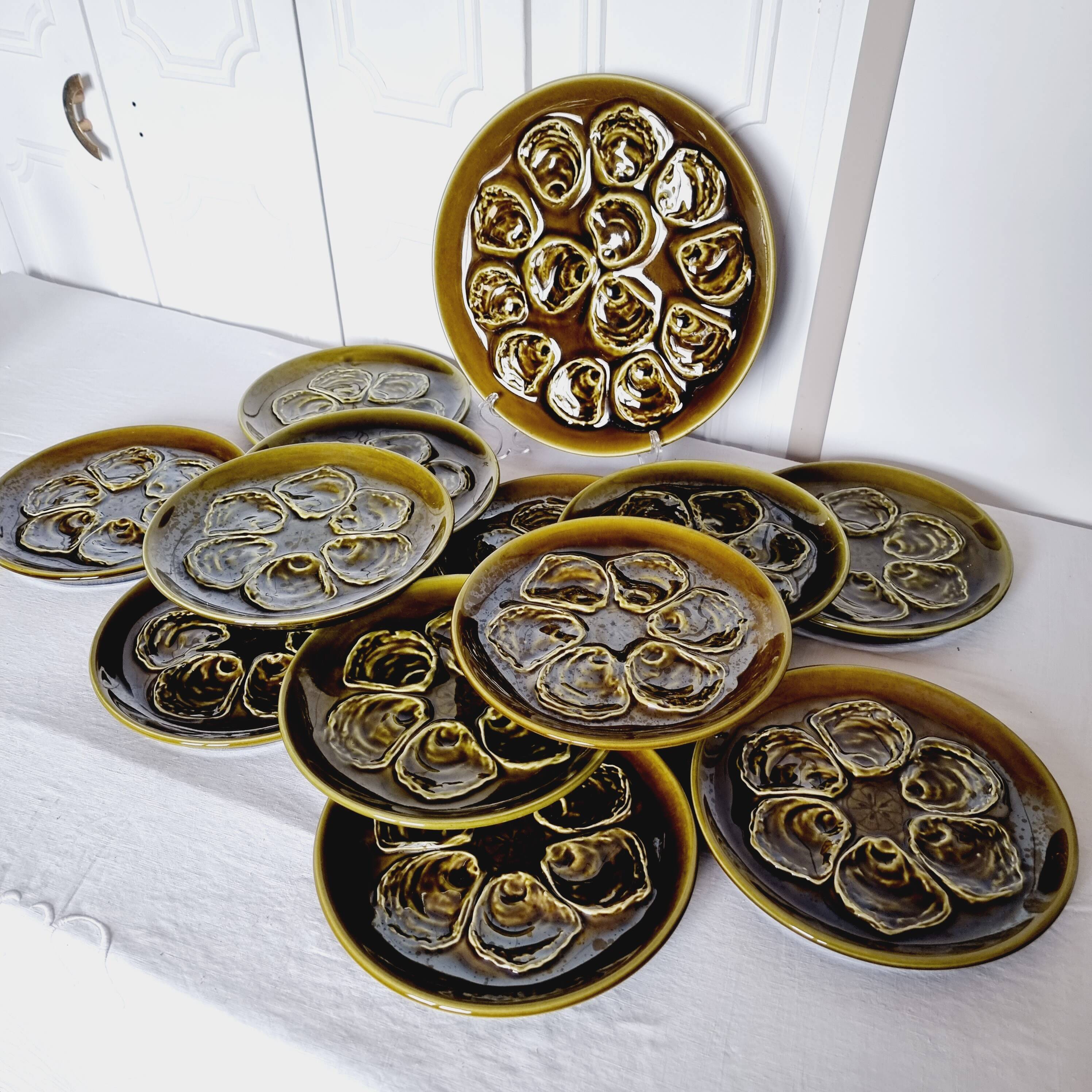 High quality ceramic plate for 6 oysters