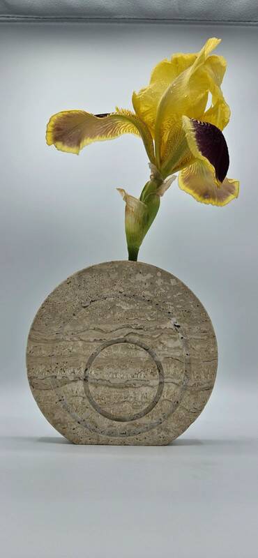 Vintage travertine vase Italy Fratelli Manelli