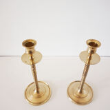 Paire de bougeoirs en laiton vintage