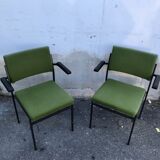 Series of 4 armchairs - modern - vintage - feet metal - 1960