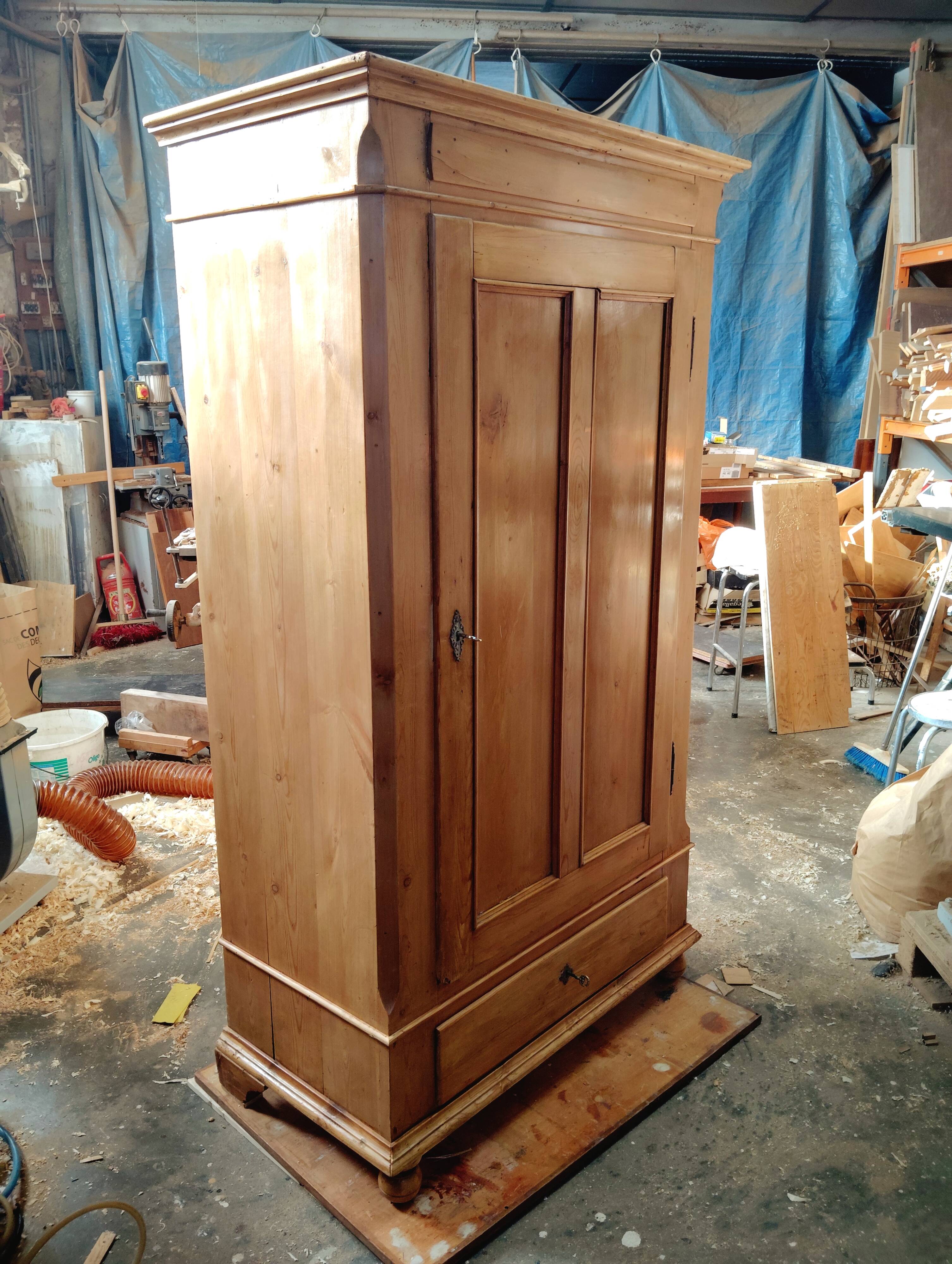English bonnet chest in old pine