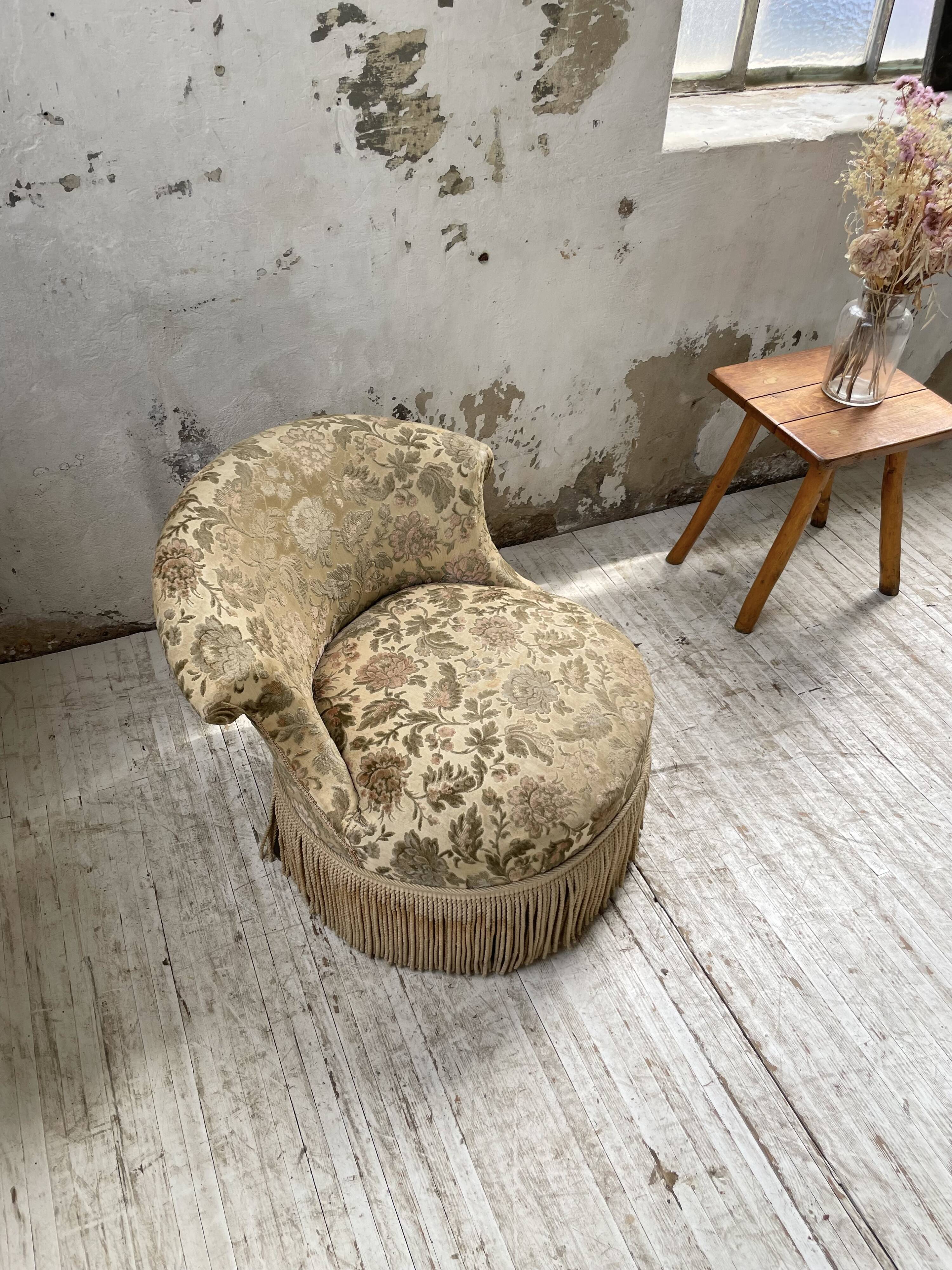 Fauteuil napoléon fleuri XIXème