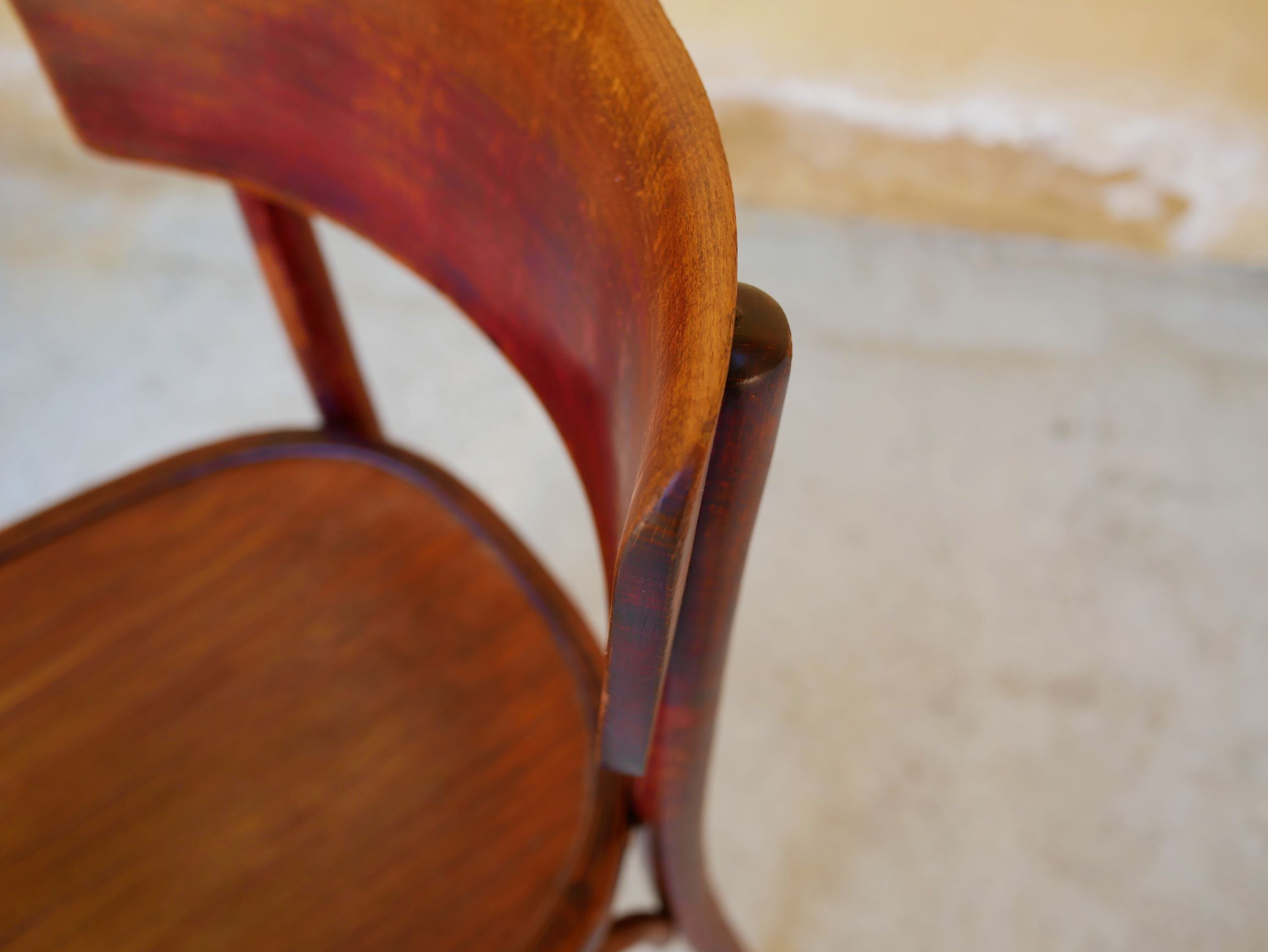 Série de 4 chaises bistrot vintage par Mahieu
