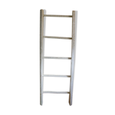 Echelle ancienne bois brut patine blance