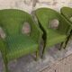 Ensemble de 4 fauteuils en rotin