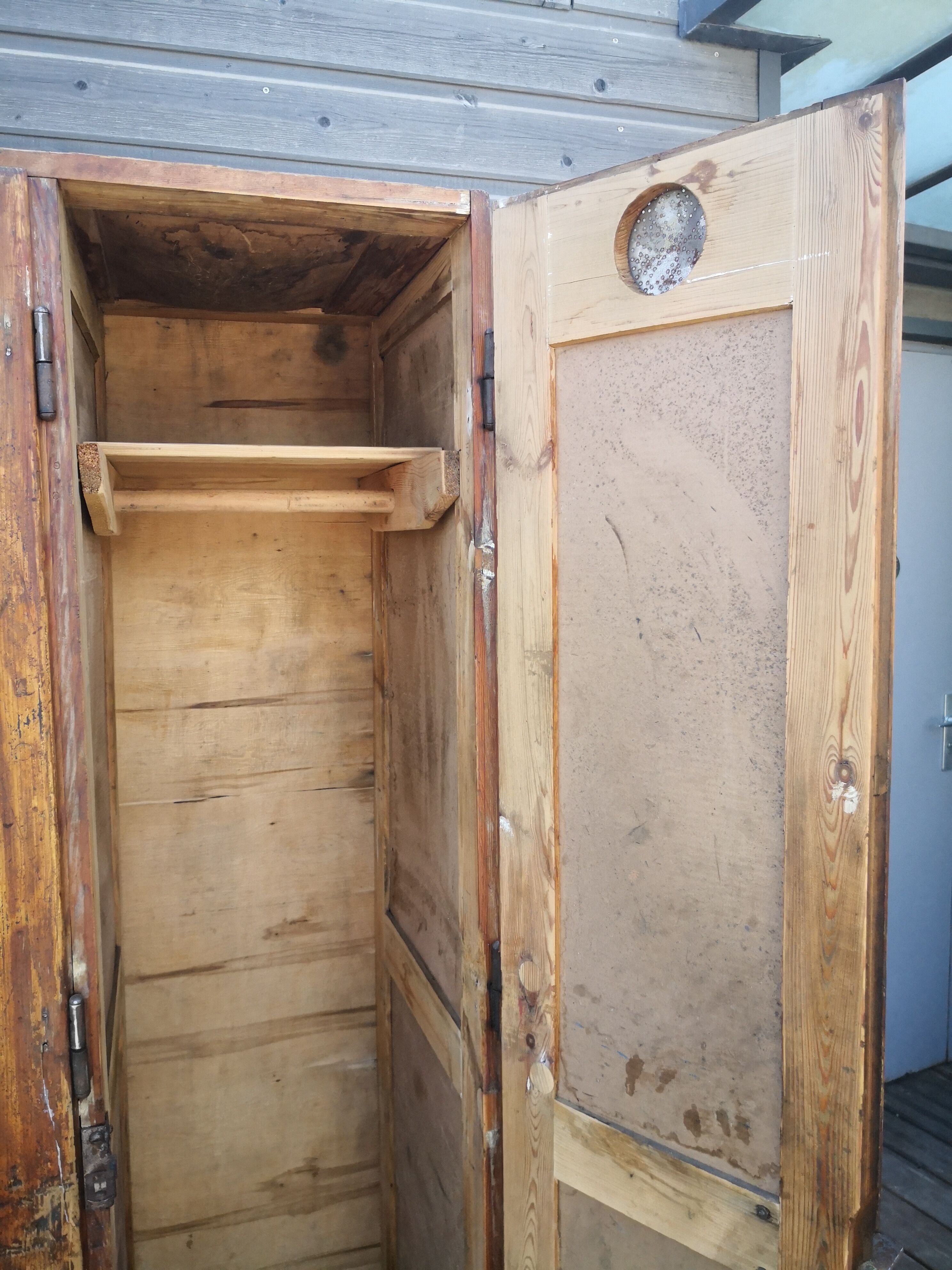 Coat rack cloakroom, Vintage wooden wardrobe