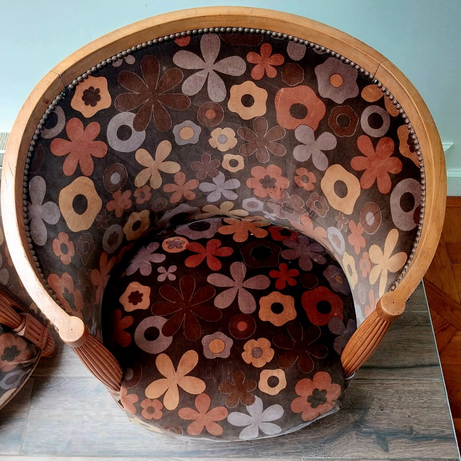 Paire de fauteuils corbeille 1920 1930