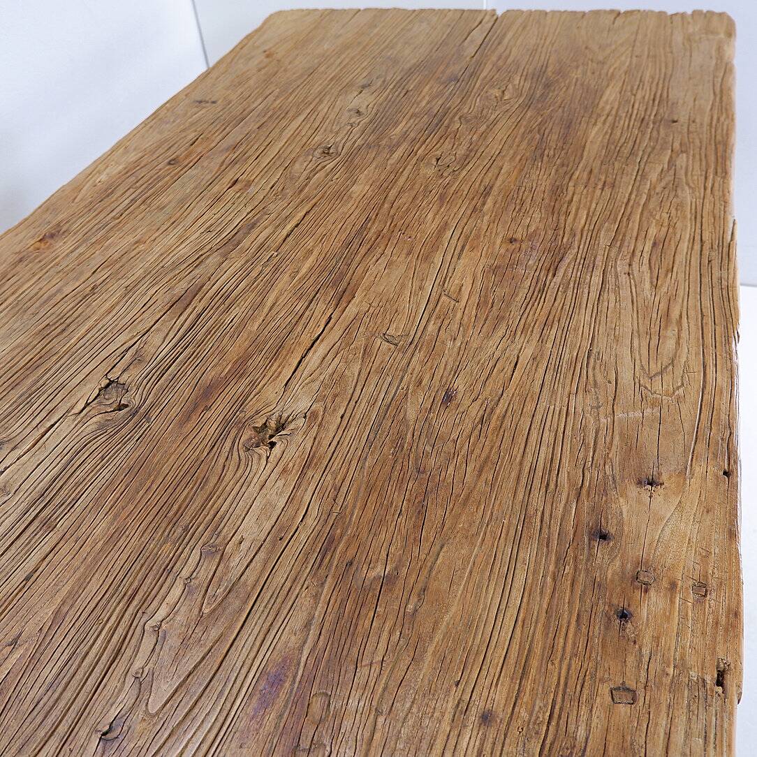 Large dining table wooden doors top mounted on black handles