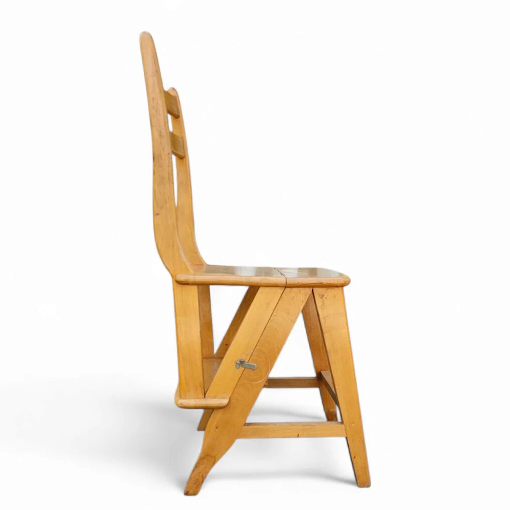 2 x library ladder chair 1950s