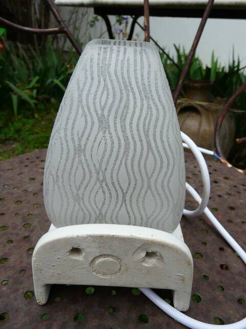 ceramic bathroom wall light with glass tulip from the 1950s