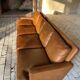 Rare Fredrik Kayser 4-seater sofa in cognac leather Model 807