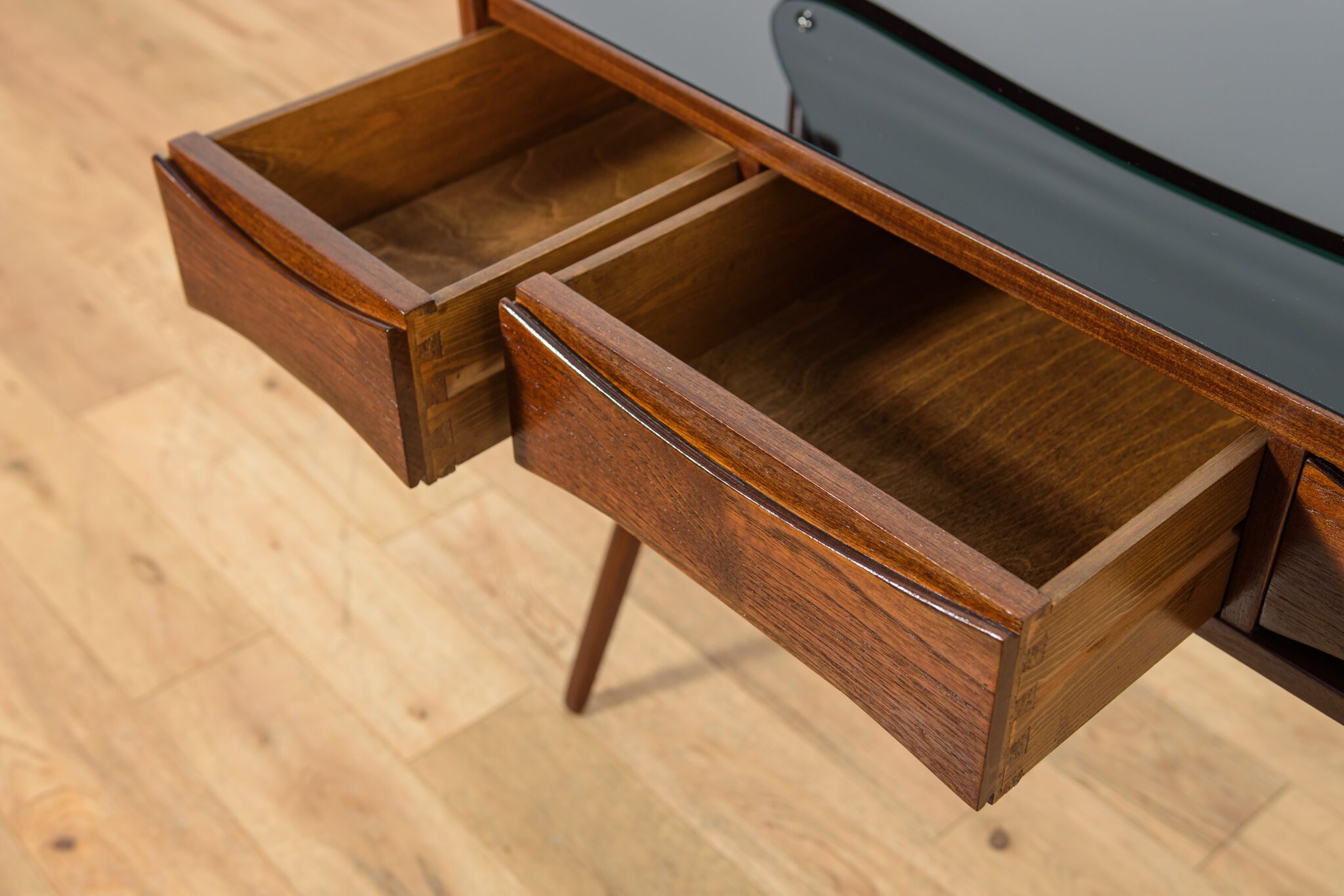 Mid-Century Teak Dressing Table with Mirror by Arne Vodder for Ølholm Møbelfabrik, Denmark, 1960s