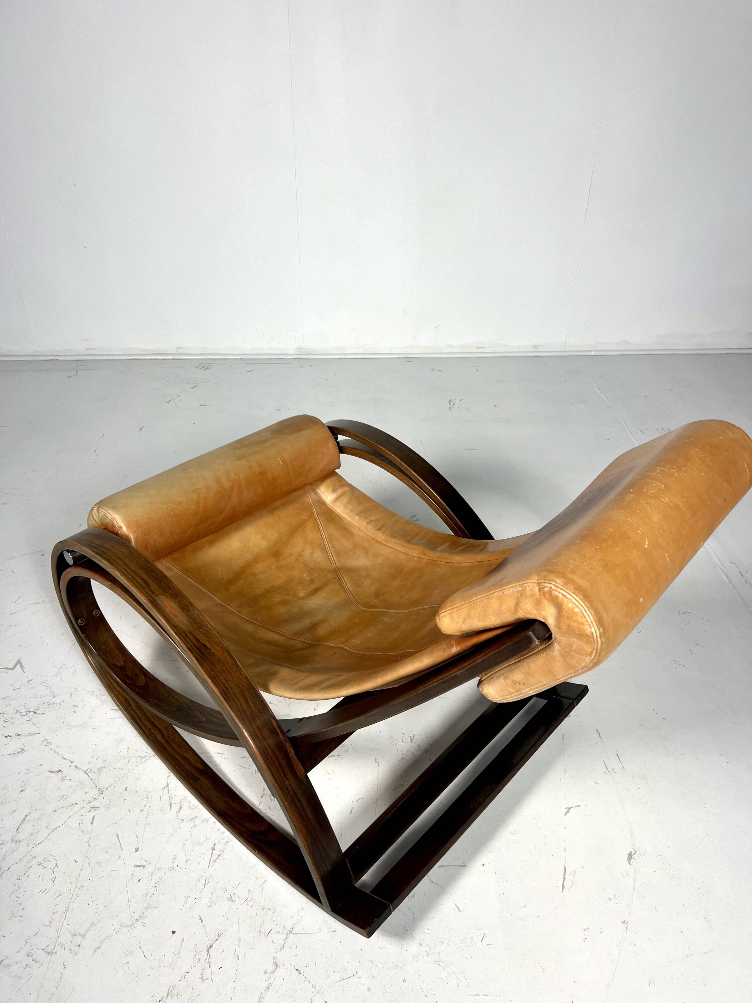 Sgarsul Rocking Chair By aGe Aulenti For Poltronova, Italy, 1960s