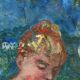 Oil on canvas by Pierre Monteret Three women twentieth