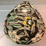 Small printed fabric pendant light