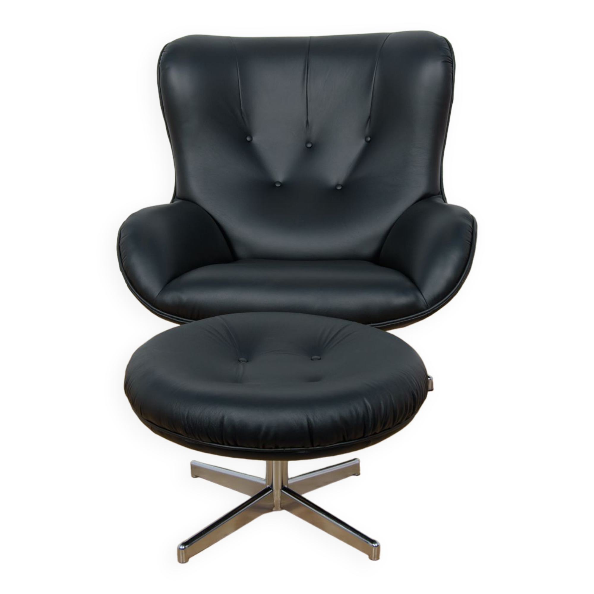 Armchair ML 214 with Ottoman by Illum Wikkelsø for Mikael Laursen 1960s