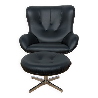 Fauteuil ML 214 avec ottoman par Illum Wikkelsø pour Mikael Laursen 1960s