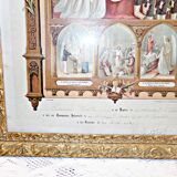 RARE 1929 France - Old framed Communion Certificate - French religious article