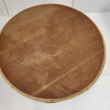 Round coffee table vintage 1950 rattan
