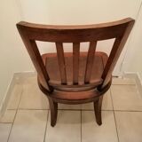 Chaise d'aisance en bois ancienne chene massif
