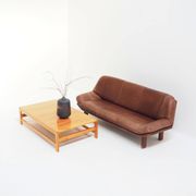 3-Seater Sofa with Great Patina in Brown Leather Upholstery