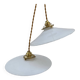 Pair of vintage white opaline pendant lights
