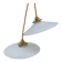 Pair of vintage white opaline pendant lights