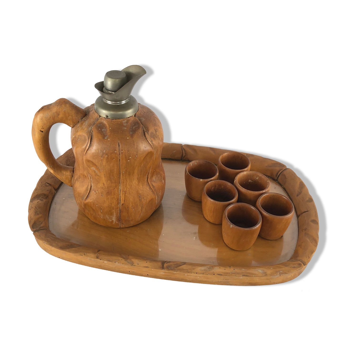 Aldo Tura carafe, tray and glasses set for Macabo  50