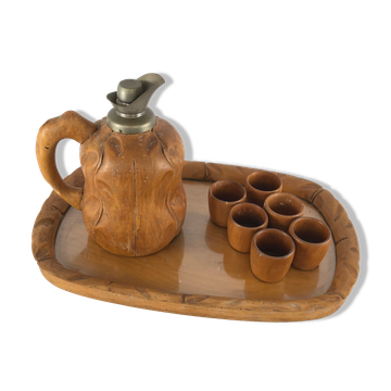 Aldo Tura carafe, tray and glasses set for Macabo  50