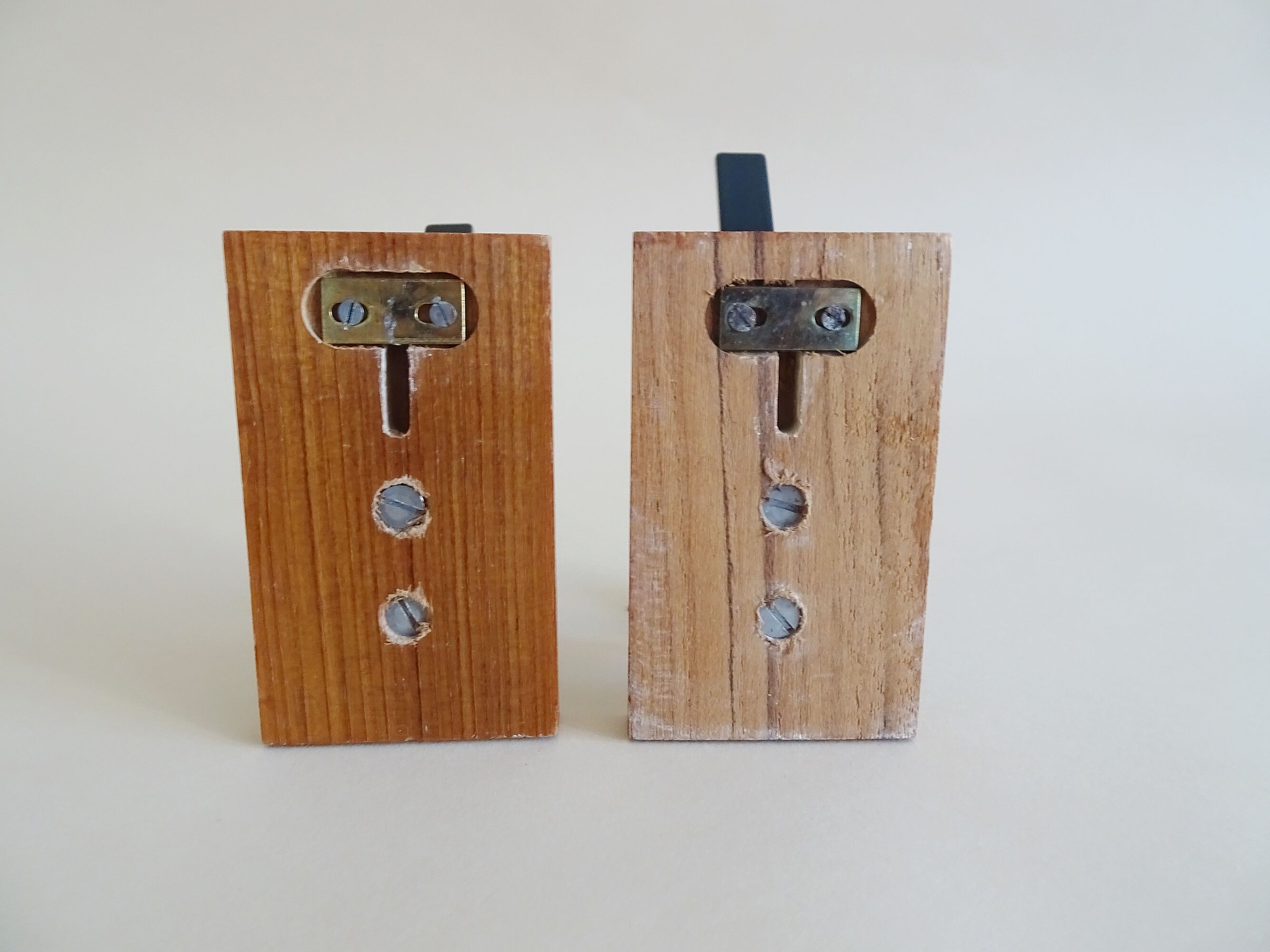 Vintage teak wall hooks, mid century coat hooks